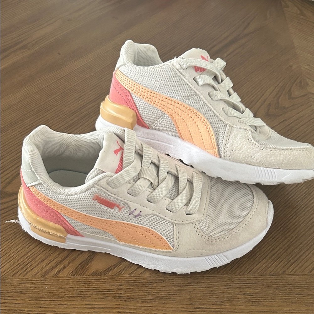 Puma Cream and Coral Sneakers